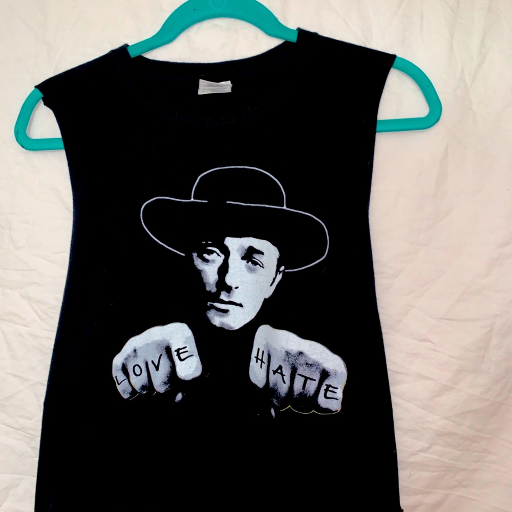 Gildan cropped black tank top